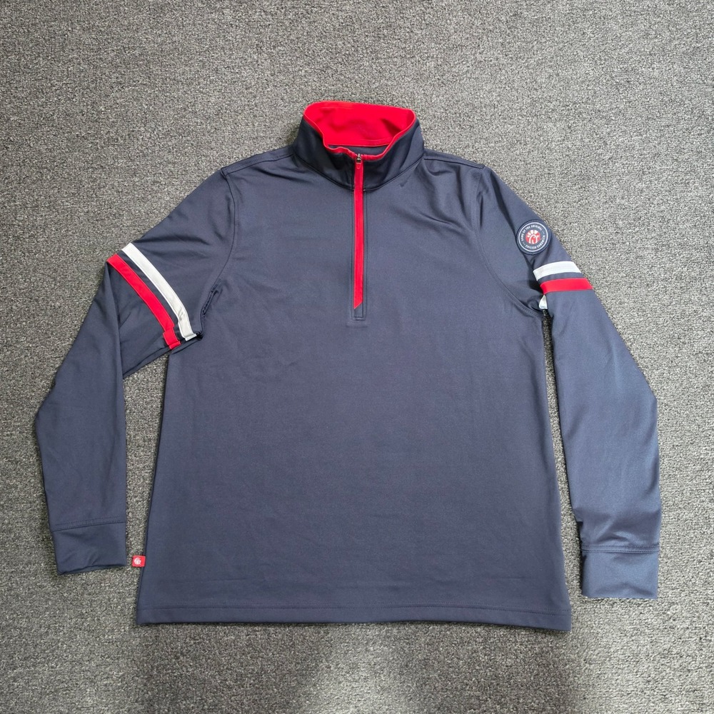 Chick-fil-A 1/4 Zip Pullover Navy Blue Mens Large Employee Uniform Top OOBE Work